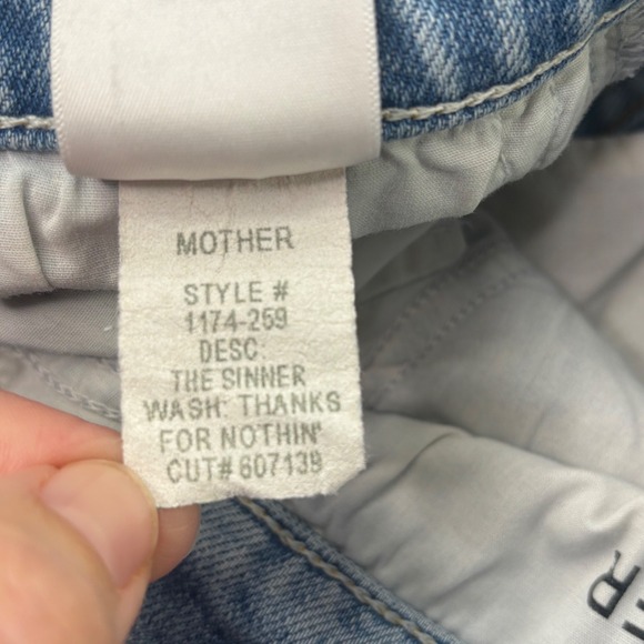 MOTHER The Sinner For Nothin Distressed Crop Straight Leg Jeans Womens Size 25 - Picture 7 of 16